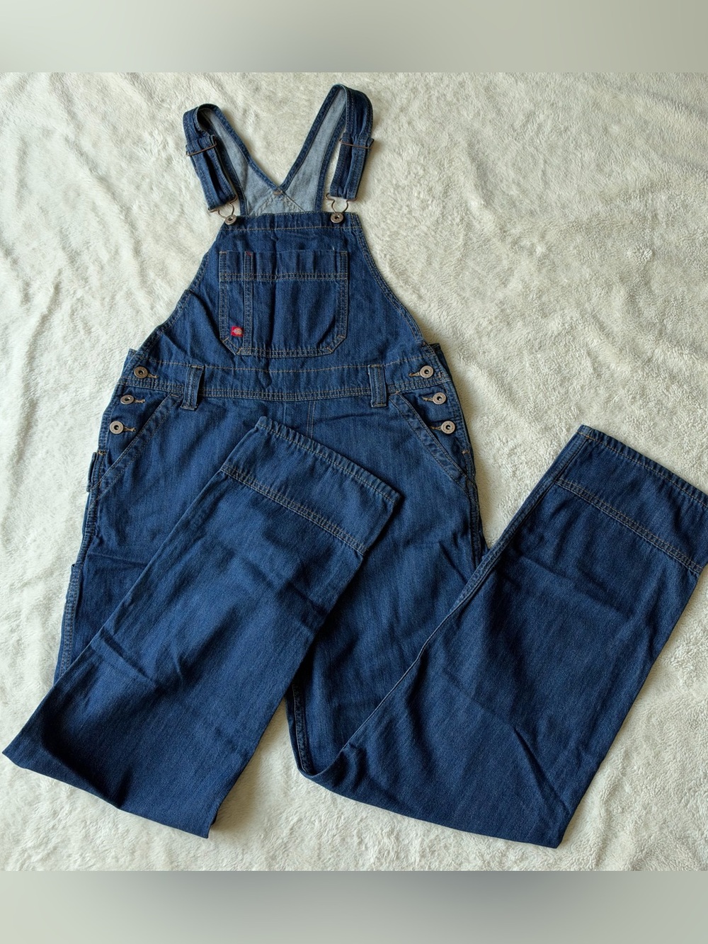 Dickies Denim Relaxed Fit Bib Women’s Overalls sz S Work Farm Utility Carpenter